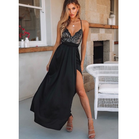 secret royal maxi dress black